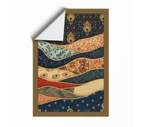 Layered Textile Composition Eclectic Unframed Wall Art Print A4 (29.7×21cm), Wall Decor for Living Room, Bedroom, Office & Home, Art Gift