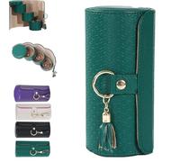 Layered Travel Jewelry Case - Elegant Storage,Always Ready to Shine,3-Tier Rotating Organizer with PU Leather Hard Shell,Tangle-Free Storage,for Necklaces,Rings,Earrings (Green)