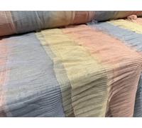 Layered Tulle net Fabric, per metre - Stripe - Peach. Gold & Lavender Grey