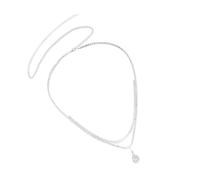 Layered Water Drop Waist Chain Body Jewelry Adjustable Double Strand Copper Accessories Casual Event Elegant Layered Belly Chain, フリーサイズ, No Gemstone