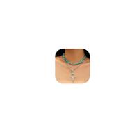 Layered Western Necklaces for Women Vintage Turquoise Beaded Western Jewelry for Women Ox-head Cactus Cowboy Hat Chain Necklaces Westerns Necklace Jewelry Country Concert Cowgirl Dresses Accessories