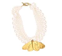 Layering Bold Simulated Pearls Statement Necklace for Women Elegant for Parties and Gatherings Lightweight Comfortable Wear Versatile White Faux Pearls Multistrand Necklace for Any Outfit From Casual