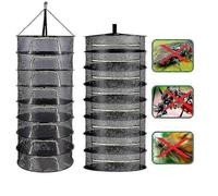 Layers Drying Net For Herbs Hanging Basket Folding Dry Rack Herb Drying Net Dryer Bag Mesh For Flowers Buds Plants Organizer 2 Tiers