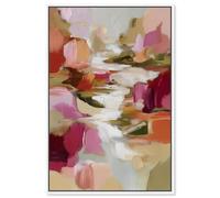 Layers of Meaning V Canvas Print Pink Wall Decor by Art Remedy, White Frame, 20 x 30