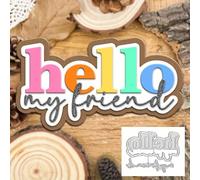 Layers Words Metal Die Cuts,Hello My Friend Basic Words Title Frame Festival Cutting Dies Cut Stencils for DIY Photo Decorative Embossing Paper Dies for Scrapbooking Card Making