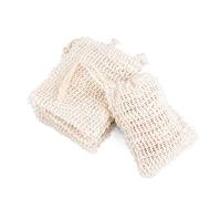 Layfoo Natural Exfoliating Sisal Hemp Soap Bag Mesh Soap Storage Bags Foam Maker Bubble Net Bags (Beige) -