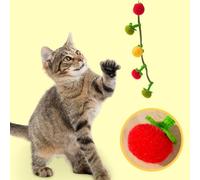 Layheld Cat Teaser Fruit-Shaped Squeaky String with Catnip Bells Tomatoes Persimmons Shapes Hangable for Interactive Play Soft Chew Toy Pet Accessories (Fruit String 1pc)