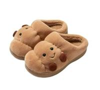 Layheld Croissant Fuzzy Slippers for Women Open Back Closed Back Cute Slippers 3.6cm Y2k Aesthetic Warm Non-Slip Fluffy Slippers, brown, 2.5/3 UK