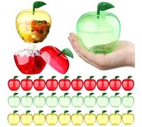 Layhit 30 Pack Large Apple Plastic Containers Teacher Appreciation Gift Candy Box Bulk Mixed Colors Candy Jars with Lids Thank You Gift for Teacher's Day End of Year Party Decor(4.1 x 3.5 Inches)