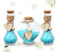 Layhit Unity Sand Ceremony Set Includes 3 Pcs Decorative Vase with Burlap and Lace Sleeves and Wooden Love Hemp Rope Personalized Ceremony Kit for Wedding Centerpiece, Sand Not Included