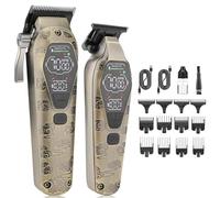 Layhou 10W Professional Hairdresser + 7W Carving Hairdresser Precision Steel Blade LCD Power Display Metal Body 6000/6500/7000RPM Adjustable Speed Motor Hairdressing/Carving/Edging/Shaving