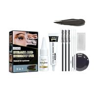 Layhou Semi-permanent Eyebrow and Eyelash Dye Kit Waterproof Smudge-proof Eyebrow Eyelash Tint Set Long-lasting Color Sweat-proof Easy to Use