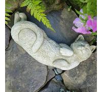 Laying Cat Statue | Reconstituted Stone Animal Concrete Garden Outdoor Kitten Kitty Ornament Decoration
