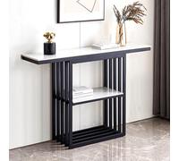 LaYiQimn Modern Console Table,Industrial Console Table for Entryway & Living Room - Faux Marble Sofa Table, Modern Hallway Table for Decoration & Organization