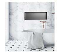 LaYiQimn Shower Niche, Stainless Steel Recessed Shower Shelf InWall Corner Organizer for Bathroom & Kitchen No Tile Needed 72x32x12.5 cm GreySpaceSaving Solution