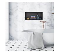 LaYiQimn Shower Niche, Stainless Steel Recessed Shower Shelf InWall Corner Organizer for Bathroom & Kitchen No Tile Needed 72x32x12.5 cm Black