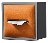LaYiQimn Shower Niche, Stainless Steel Shower - Built-in Wall Tissue Box Bathroom nizer Shelf Indoor Storage Rack Grey & Orange 20x18x12.5cm - Stylish & Functional Décor