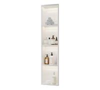 LaYiQimn Shower Niche, Waterproof Stainless Steel Shower Wall Caddy - Wall Mounted Storage for Bathroom & Kitchen, No Tile Needed, Light Feature, 120x28x12.5cm, Ideal for Home & Hotel Use