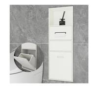LaYiQimn Shower Niche, White Embedded Stainless Steel Shower Wall Unit with Flexible Design & Alcove Garbage Can Ideal for Bathrooms86x30x14cm SpaceSaving Solution