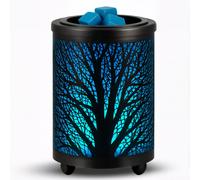 Layove Electric Wax Melt Warmer PTC Heating Plate with 7 Colors LED Changing Light Warmer Fragrance Wax Burner for Home Office Gifts & Decor(Black