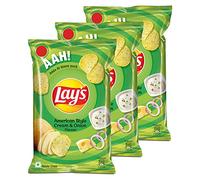 Lay's Potato Chips - American Style Cream & Onion Flavour, 82g/90g (Pack of 3) (Weight May Vary)