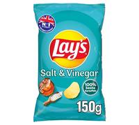 Lay's Salt & Vinegar - Crispy Seasoned Potato Crisps for a Successful Party, 150g, Pack of 3