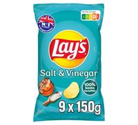 Lay's Salt & Vinegar - Crispy Spiced Potato Chips for a Successful Party - 9 x 150g