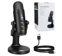 Layukt USB Microphone PC Phone Podcast Mic for Gaming, Podcasting, Streaming, Recording, Voice-Overs Plug and Play Condenser PC Microphone with Quick Mute, Echo/Gain Knobs Real-time Listening