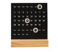 LAYUON Wooden Perpetual Desk Calendar Vintage Flip Calendar for Office Home, Reusable Wooden Desktop Calendar Block, Rustic Desk Decor Organizer Gift,4