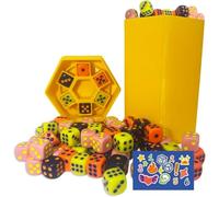 Layviosea Fast Paced Family Dice Rolling Game,Garbage Can Dice Challenge for 2-6 Players with 80 Color Dice & Sticker Packs,Perfect Board Game for Family Game Night (Yellow)