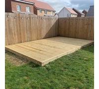 LayzeeDeck, Chunky Redwood Decking Kit | Complete DIY Kit - 5.4m/ 17.7ft - 4.8m/ 15.7ft