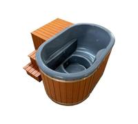 LayzeeIceTub Double Lay-Down Plunge Pool / Ice Bath | Fibreglass Liner | Thermowood - No Chiller