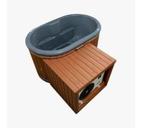 LayzeeIceTub Double Lay-Down Plunge Pool / Ice Bath | Fibreglass Liner | Thermowood - Vian S5 Chiller