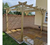 LayzeePergola Heavy Duty Timber Pergola | Complete DIY Kit | Slow Grown Spruce. - 2.4m - 2.4m - 2.4m (With base plates)