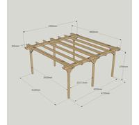 LayzeePergola Large Size Heavy Duty Double Pergola Complete DIY Kit - Quality Tanalised Timber - 5.4m - 6 Post - None - 4.8m