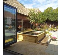 LayzeePond Extra Heavy Duty Wooden Koi Pond | 70mm Thick Logs | DIY Kit - 3.6m - 3m