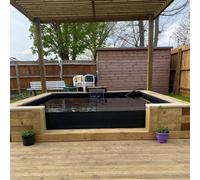 LayzeePond Heavy Duty Wooden Koi Pond with Window DIY Kit | 200mm Walls - 1m - 2.6m - 2m