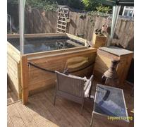 LayzeePond Wooden Pond for Koi Complete DIY Kit - 44mm Thick Timber - 0.8m/ 2.6ft - 1.5m/ 5ft - 1.2m/ 4ft