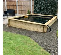 LayzeePond Wooden Pond for Koi Complete DIY Kit - 44mm Thick Timber - 0.8m/ 2.6ft - 3m/ 10ft - 2.1m/ 7ft