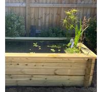 LayzeePond Wooden Pond for Koi Complete DIY Kit - 44mm Thick Timber - 1m/ 3.2ft - 2.4m/ 8ft - 1.2m/ 4ft