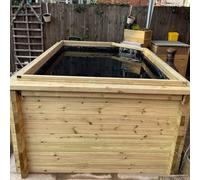 LayzeePond Wooden Pond for Koi Complete DIY Kit - 44mm Thick Timber - 1m/ 3.2ft - 2.4m/ 8ft - 1.8m/ 6ft