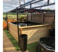 LayzeePond Wooden Pond for Koi Complete DIY Kit - 44mm Thick Timber - 1m/ 3.2ft - 2.4m/ 8ft - 2.1m/ 7ft