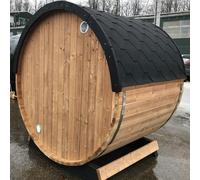 LayzeeSauna Compact 160cm Barrel Sauna | Harvia Electric Heater - Scandinavian Spruce - No Window - No Window