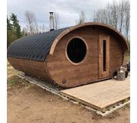 LayzeeSauna Hobbit Sauna - Wood-Fired or Electric - Large - Harvia Cilindro PC70 - 6.8kW Electric
