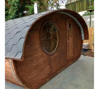 LayzeeSauna Hobbit Sauna - Wood-Fired or Electric - Medium - Harvia Cilindro PC70 - 6.8kW Electric