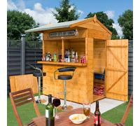 Rowlinson Wooden Garden Bar, Entertainment Storage, Brown