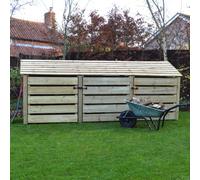 LayzeeStore Giant Layzee Log Store with Kindling Shelf & Door Options - Tanalised Timber - XL - No Shelf - With Doors