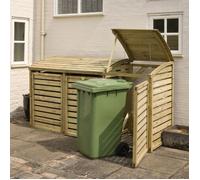LayzeeStore Premium Timber Triple Wheelie Bin Store Made from Long Lasting Tanalised Timber