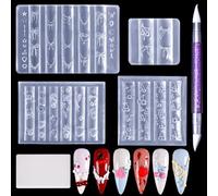 Laza 4pcs Fruit Silicone Nail Art Molds Multiple Cherry Shaped Nail Molds