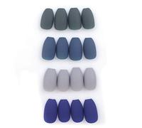 Laza 96 Pcs Colorful Fake Nails 4 Pack Olive Sapphire Misty Grey Full Cover Coffin Medium Ballet Matte Artificial Acrylic Nails - Peacock Blue
